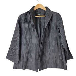 Eileen Fisher Textured Fabric Silk  Open Front Cardigan/ Blazer